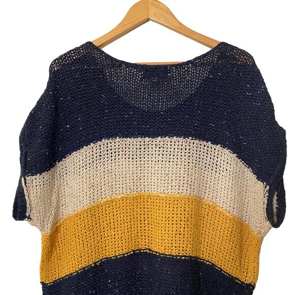 Wildfox Sweater Women Small Striped Knit Oversized Relaxed Boho Beach Coastal - Picture 11 of 13